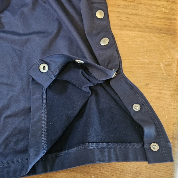 Aerie Pull On Side Snap Culotte Wide Leg Cropped Pants Pockets Navy Size Medium - Picture 12 of 14